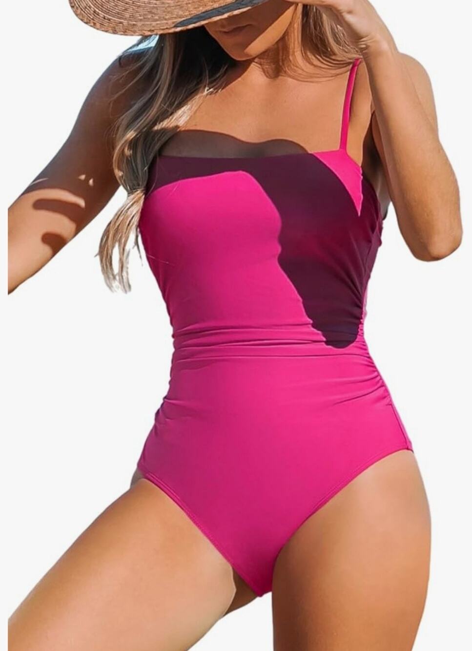 ◇74MSRP $40 NWT CUPSHE SQUARE NECK TUMMY CONTROL ONE PIECE SWIMWEAR ♡SIZE S♡